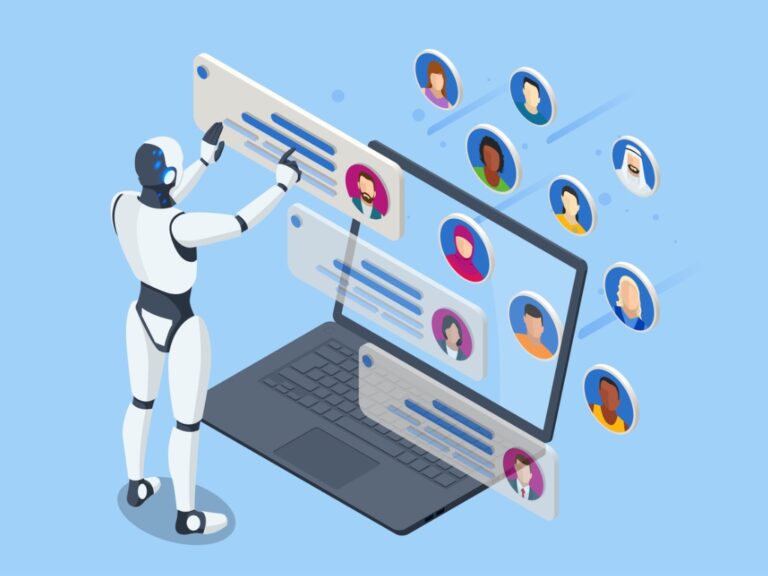 an-isometric-robot-processes-employee-or-personnel-databases-handling-data-analysis-acting