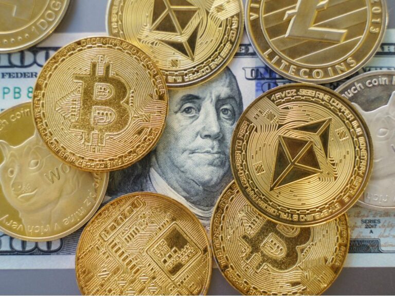 cryptocurrency over one hundred dollar bill